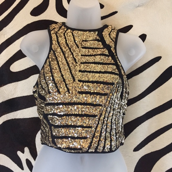 Gold Sequin Formal Top - Picture 1 of 4